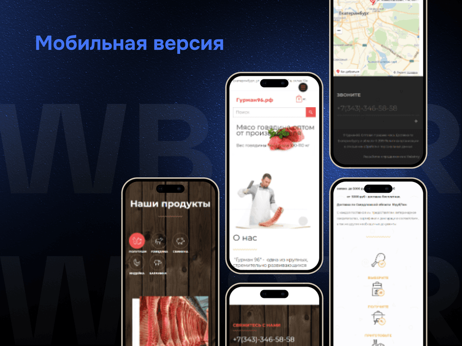 Мобильная адаптация сайта для проекта «Гурман96»